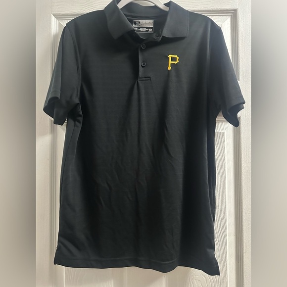 MLB Pittsburgh Pirates Black Polo Shirt Size Medium - Picture 2 of 7